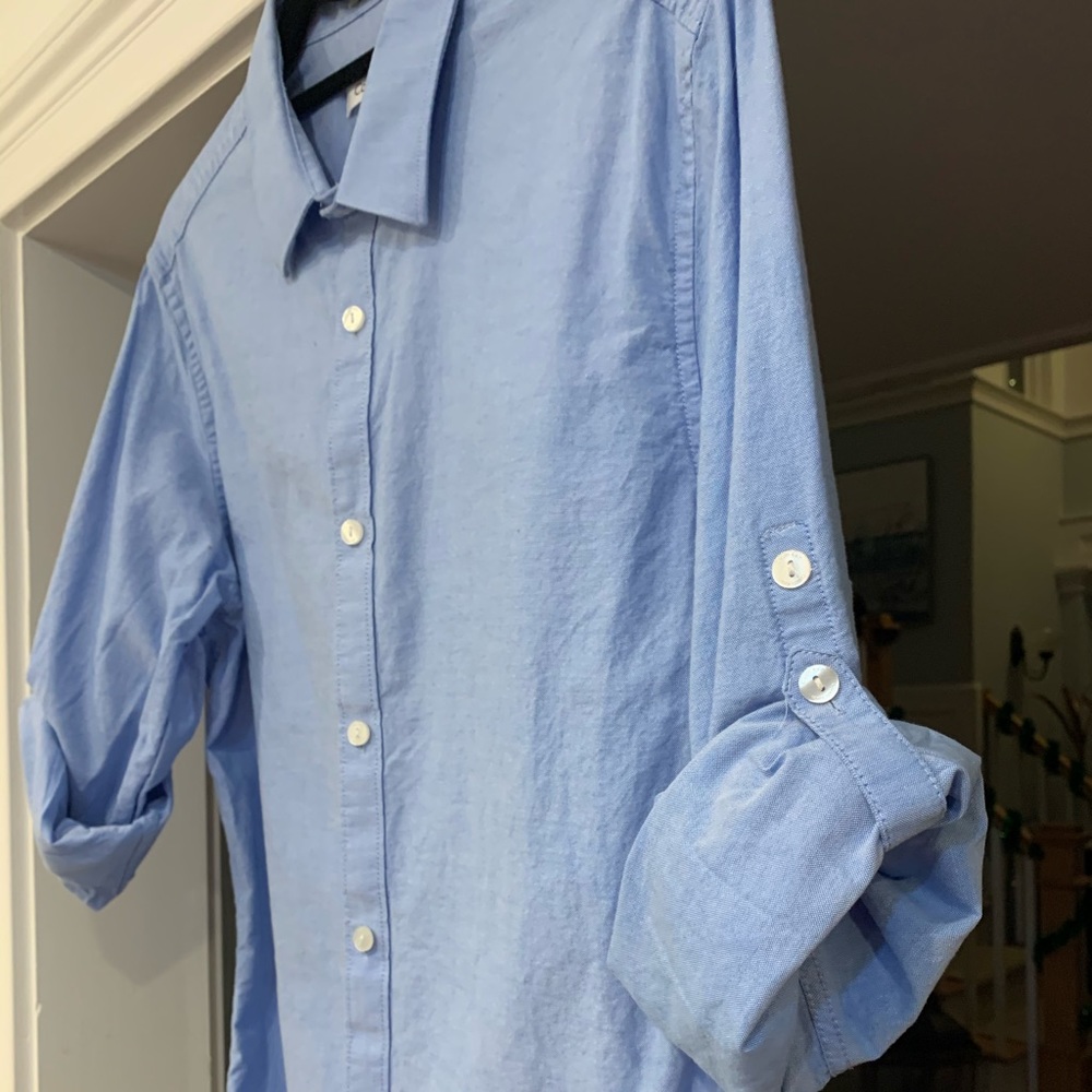 Calvin Klein Blue Casual Button Down